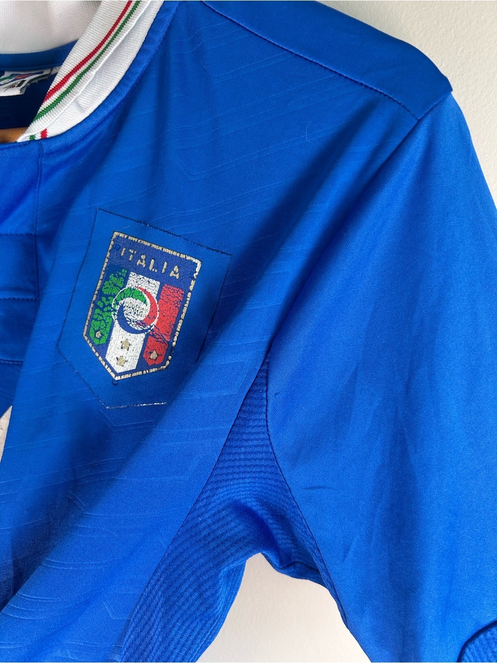 Vintage FIGC Italy Men’s Soccer Jersey L Balotelli #9 National Team Futbol Blue - Picture 8 of 12